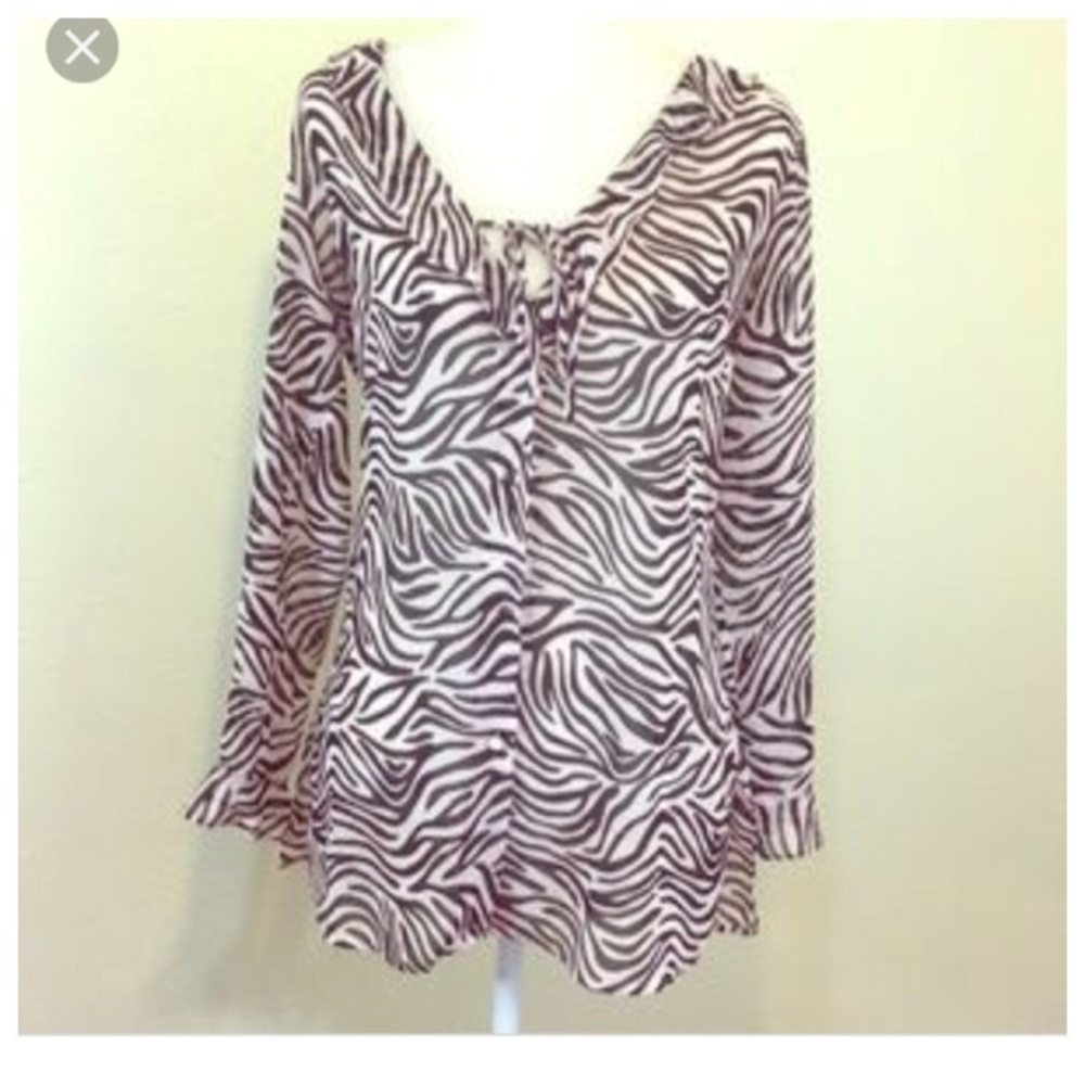 Victoria Secret sheer zebra print blouse small